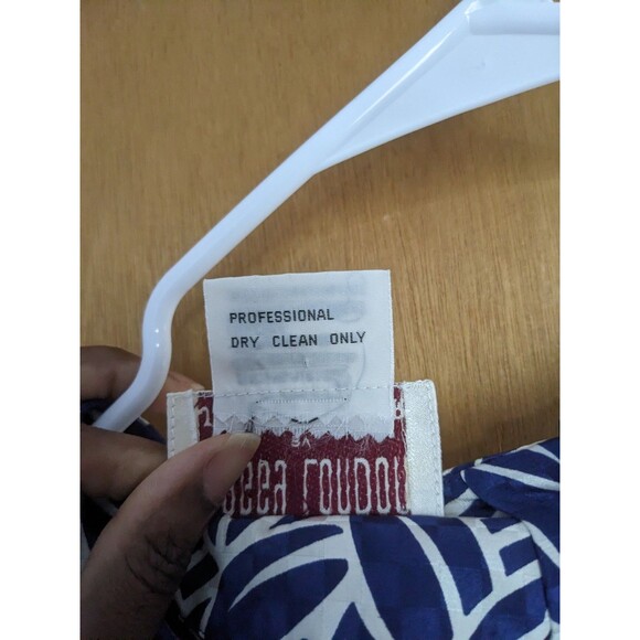 Maggie London by Jeannene Booher 100% Silk Blue Drop Waist Ruffle Hem Dress - Picture 5 of 11